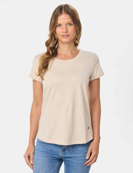REMERA LISA MANGA CORTA Beige