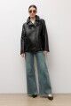 Chaqueta biker eco cuero negro