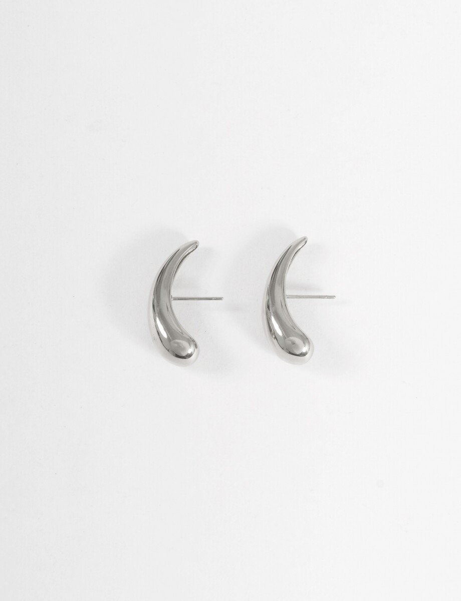 Caravanas acero drop - plateado 