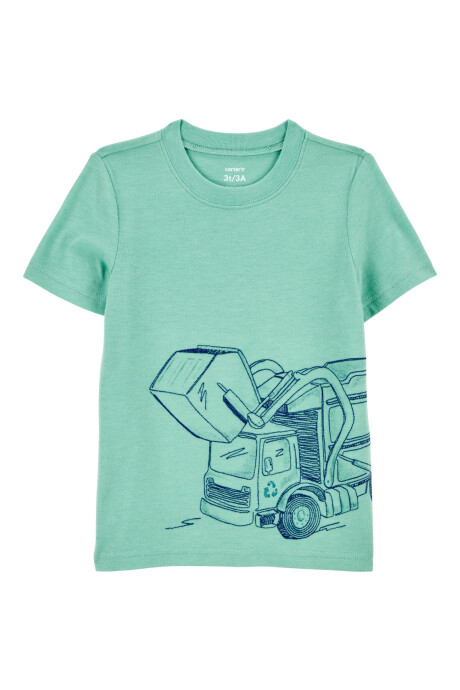 Remera de algodón, manga corta, estampa reciclador Remera de algodón, manga corta, estampa reciclador
