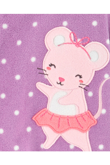 Pijama una pieza de micropolar, estampa ratoncita Sin color