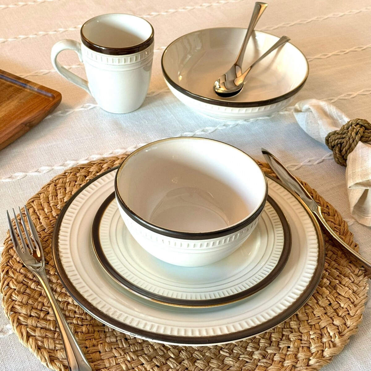 Juego De Vajilla 4 Piezas Cerámica 