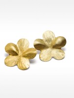 Pendientes Cortos Con Flor dorado