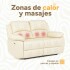 Sofá Sillón 2 Cuerpos Reclinable Masajeador Electrico Living Color Variante Crema
