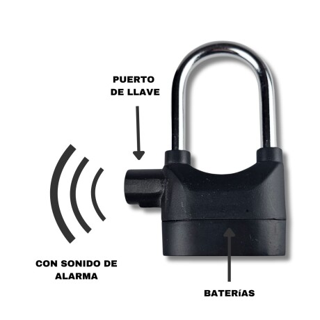 Candado con Alarma para Moto Bici Excelente Calidad y Sonido Negro