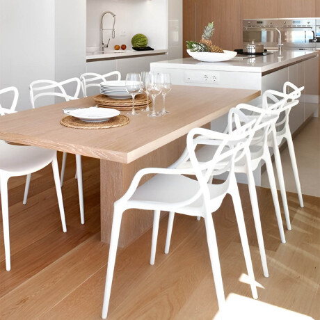 Silla Diseño Comedor Living Poliprop UV 150kg Karmen Blanco