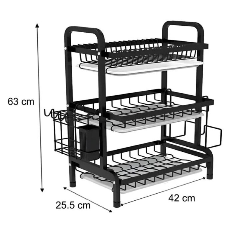 Escurridor de Platos de Metal – 3 Niveles Escurridor de Platos de Metal – 3 Niveles