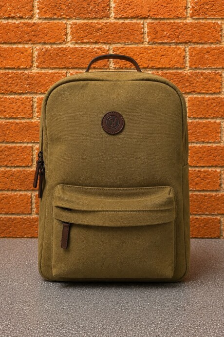 Mochila canvas Kaki