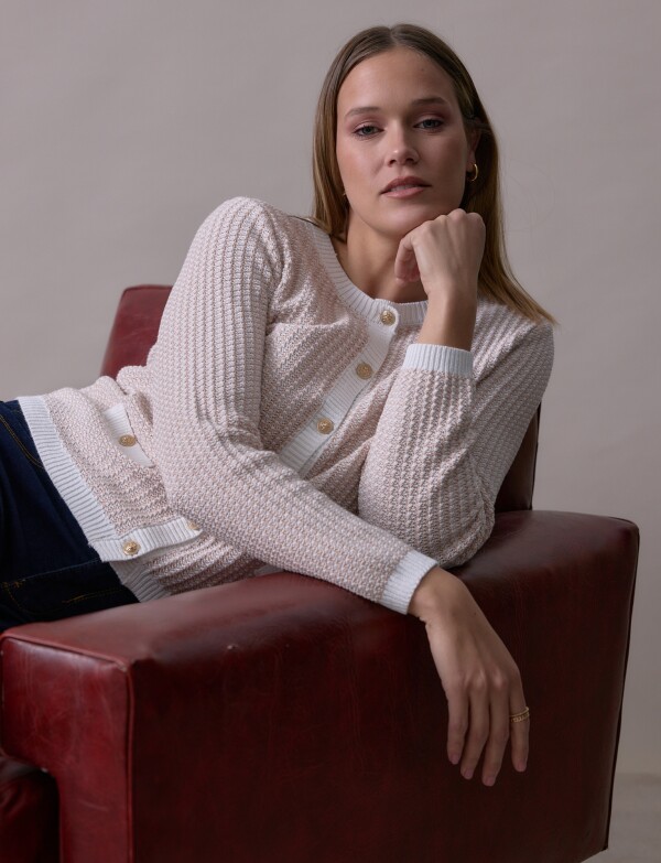 Cardigan Tweed BEIGE