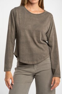 Remera Algodon Lavado Oliva