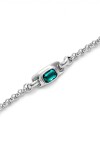 PULSERA DE CADENA BAÑADA EN PLATA DE LEY CON CRISTAL VERDE Pulsera