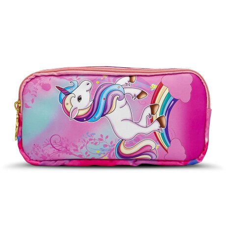 Mochila Escolar 3en1 Lunchera + Cartuchera Infantil Rosado Unicornio
