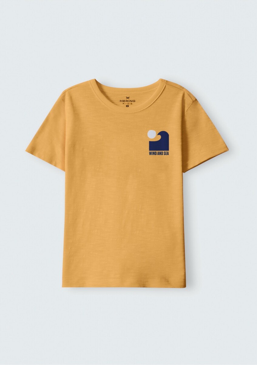 CAMISETA INFANTIL CON ESTAMPA - AMARILLO 