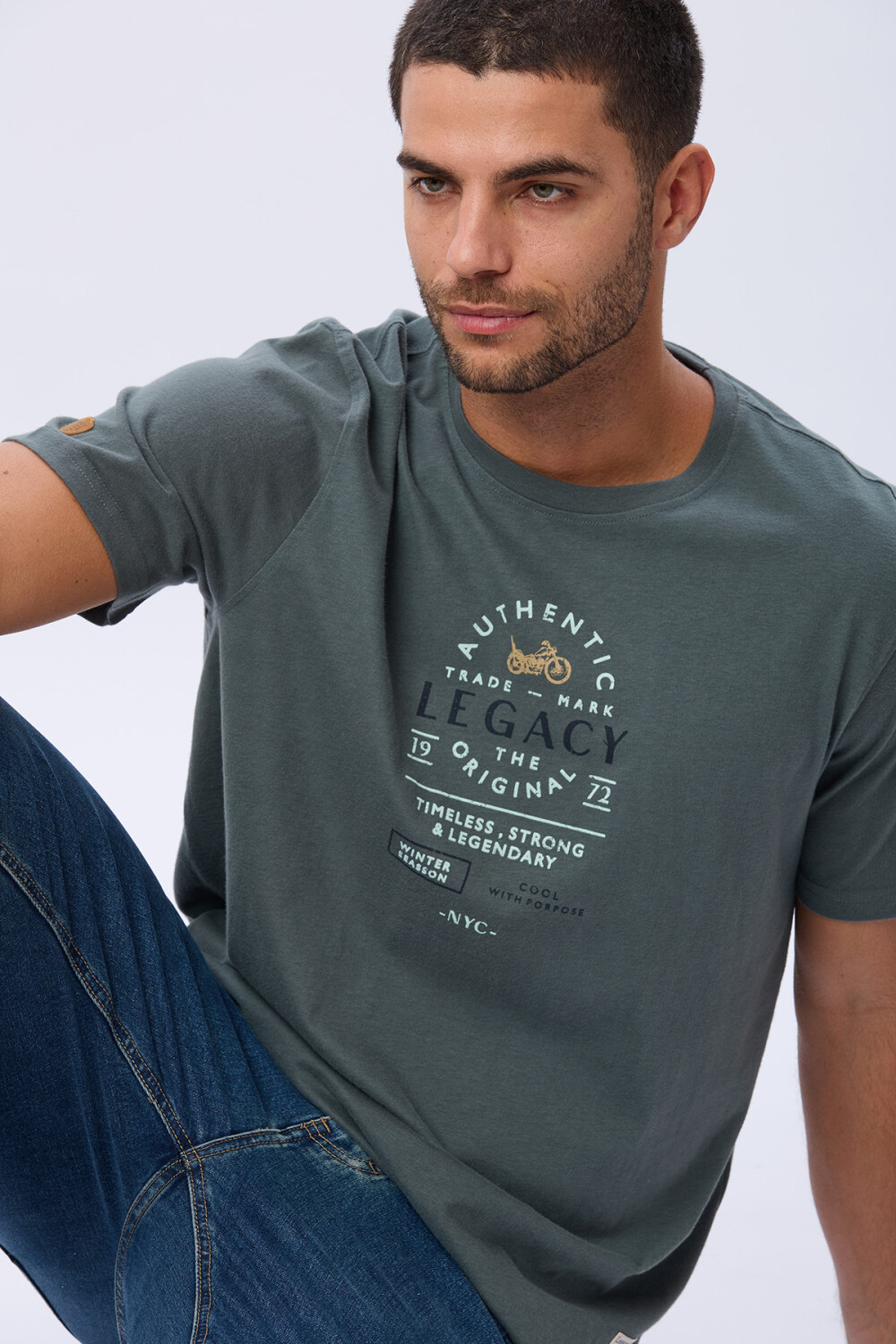 REMERA ESTAMPADA DE ALGODÓN Verde