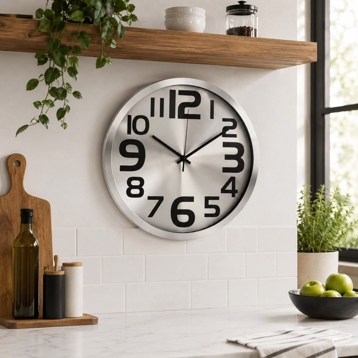 Reloj de Pared D30cm - Plata 