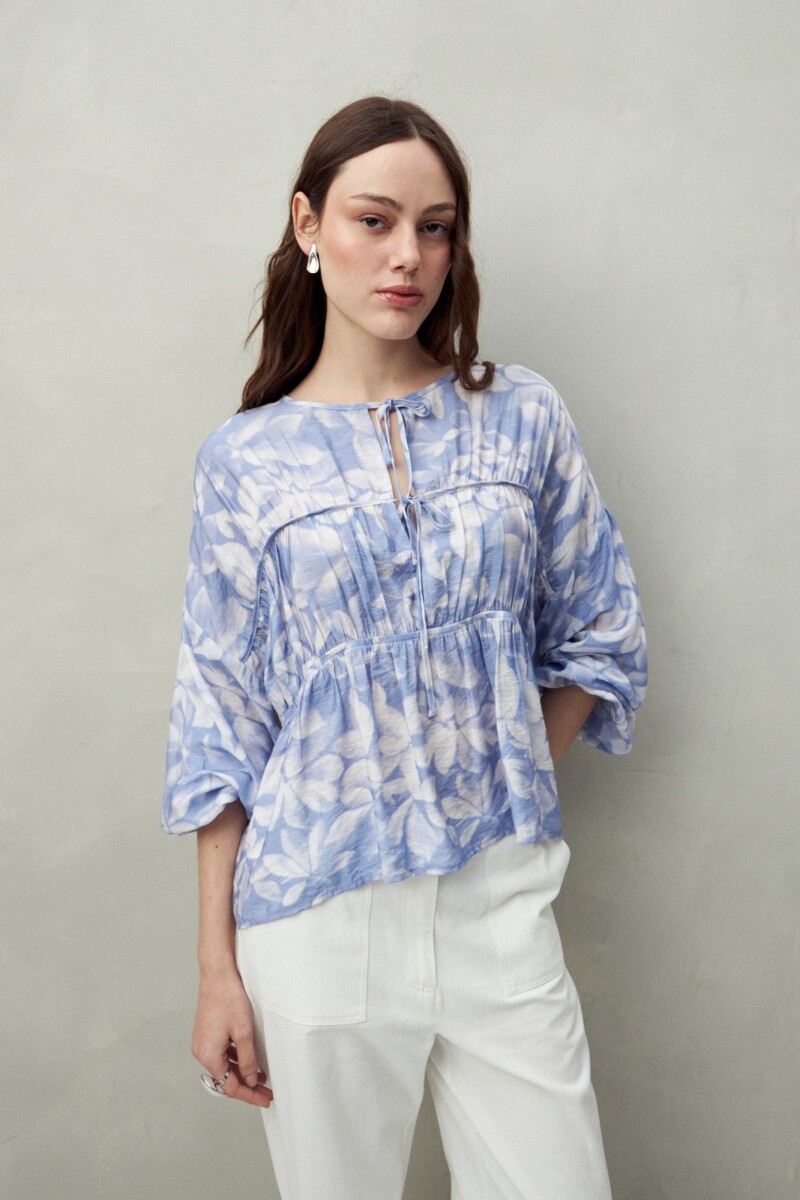 BLUSA BENNI PRINTED Azul Lavado