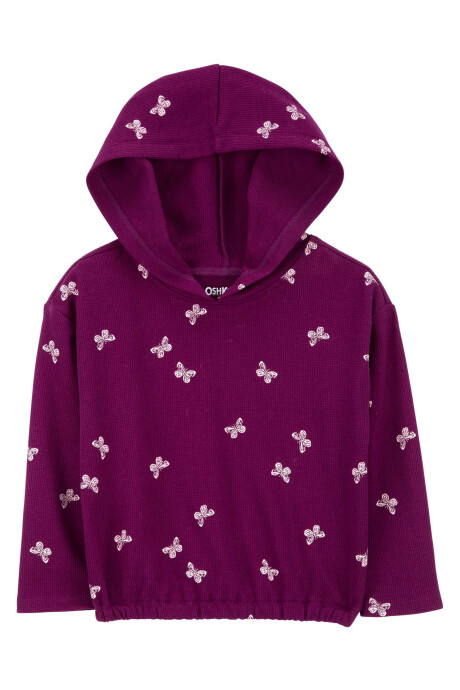 Buzo de algodón térmico con capucha, diseño mariposas Sin color