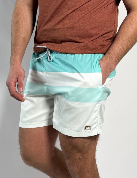 Short de baño estampado Granados Celeste