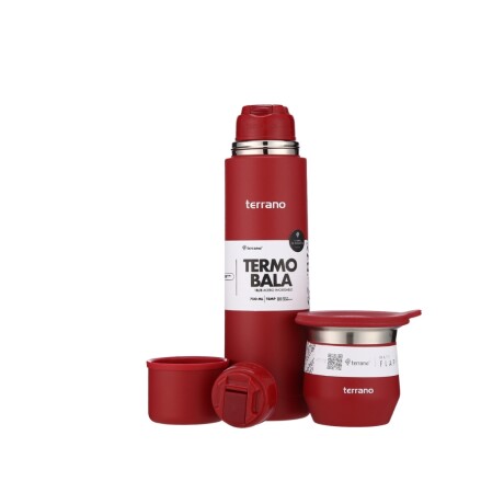 kit termo 750ml bala + mate flap rojo 001