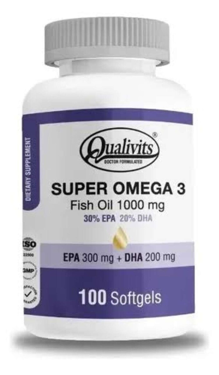 Super Omega 3 Fish Oil 1000 mg Qualivits - 100 Cápsulas 