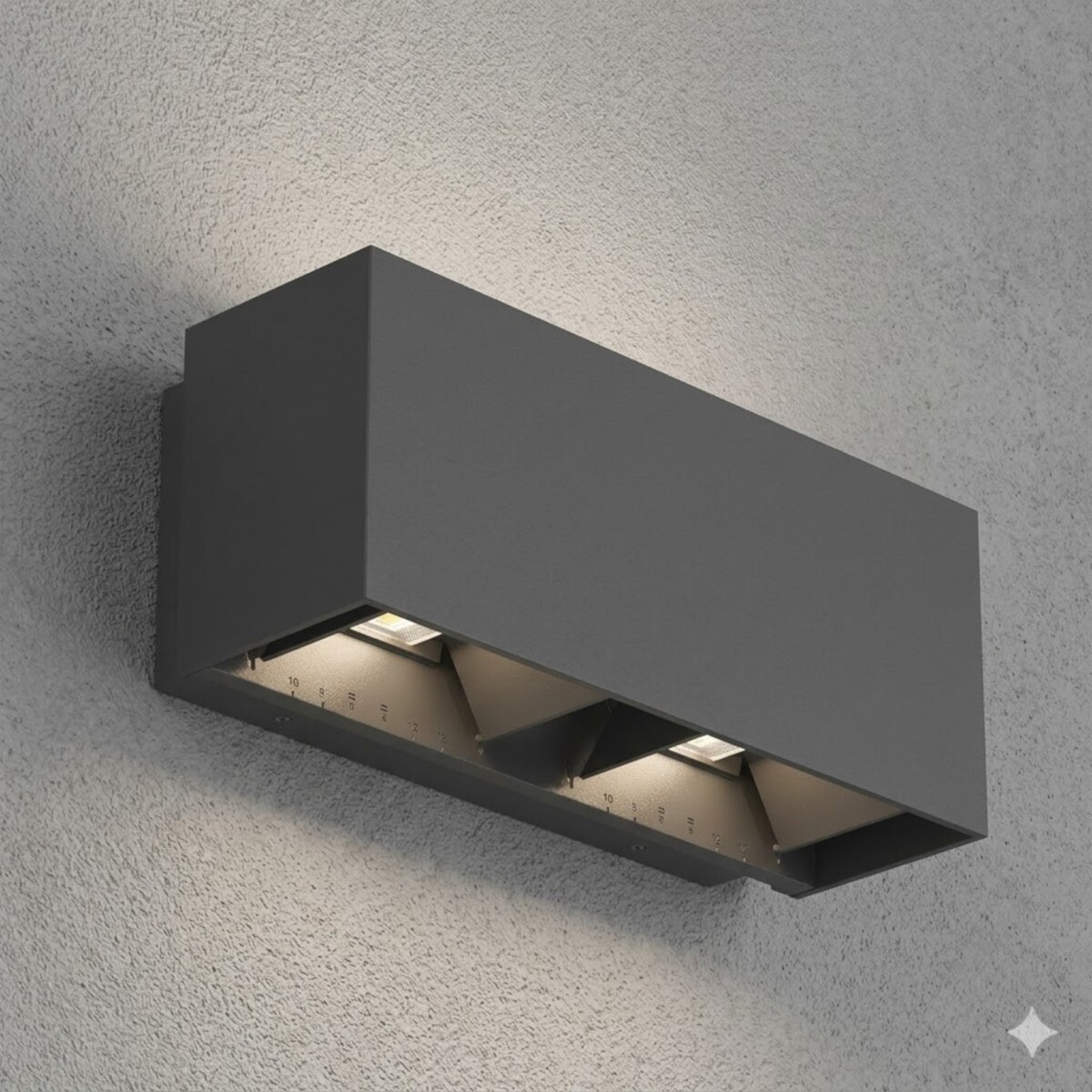 Spot aplique doble led ángulo regulable 18W IP65 - NEGRO 