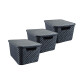 Set x3 Caja ratán 20 lts NEGRO