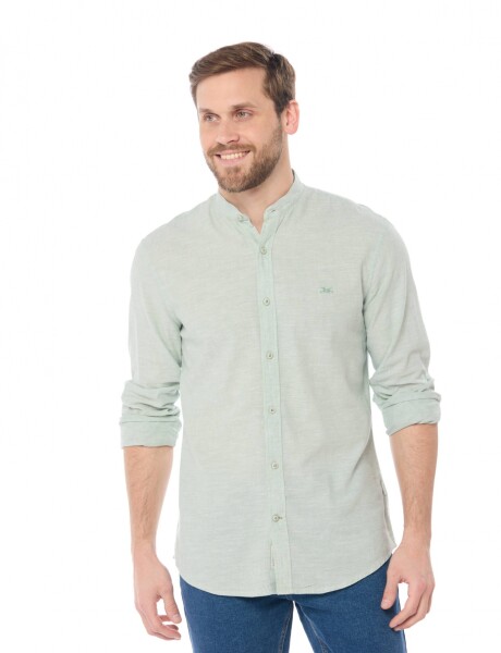CAMISA DE LINO CUELLO MAO Menta