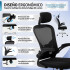 Silla de Escritorio Ergonómica Silla Ejecutiva de Oficina Tapizado Mesh Negro Silla de Escritorio Ergonómica Silla Ejecutiva de Oficina Tapizado Mesh Negro