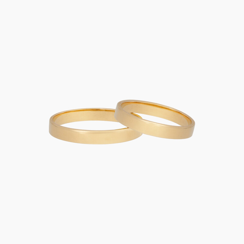 Par de alianzas en oro 18K modelo cinta Par De Alianzas En Oro 18k Modelo Cinta