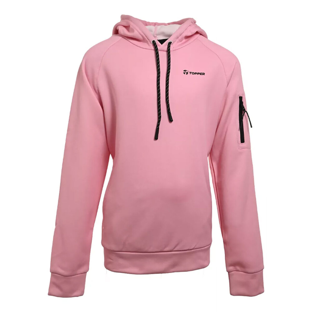 HOODIE POLY FLEECE GIRLS TRNG rosa par m - ROSA/GRAFITO 