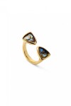 ANILLO EN ALEACIÓN DE METALES BAÑADO EN 18K CON DOS CRISTALES MULTICOLOR Anillo