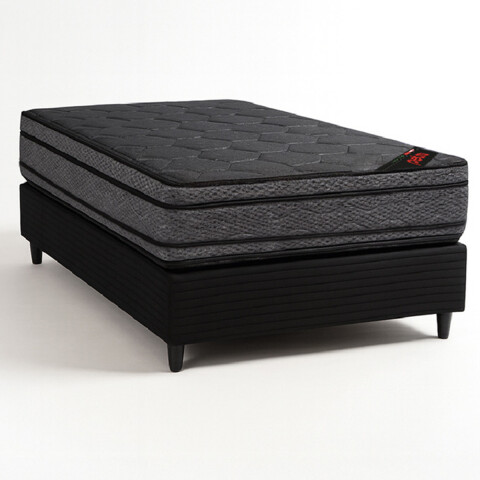 CONJUNTO SOMMIER PETRA PLAZA Y MEDIA TITANIO 100% ESPUMA Conjunto Sommier Petra Plaza Y Media Titanio 100% Espuma