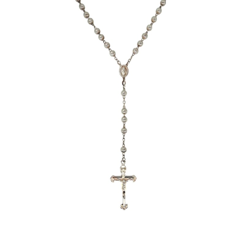 Rosario Virgen Milagrosa - Plata 925 - Sin Piedra - RO3015 sinpiedra