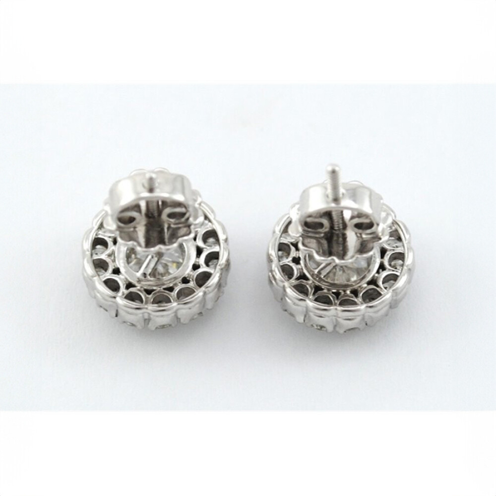 Caravanas Oro Blanco 18K Con Brillantes Caravanas Oro Blanco 18K Con Brillantes