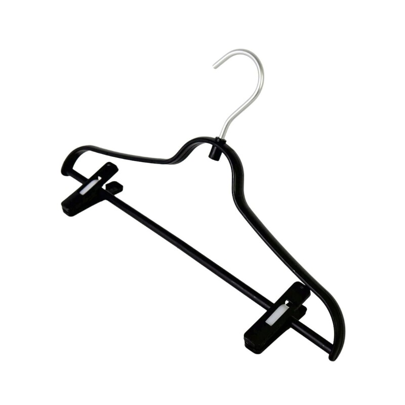 PERCHA PLAST NEGRO C/GANCHO 40X22CM Unica