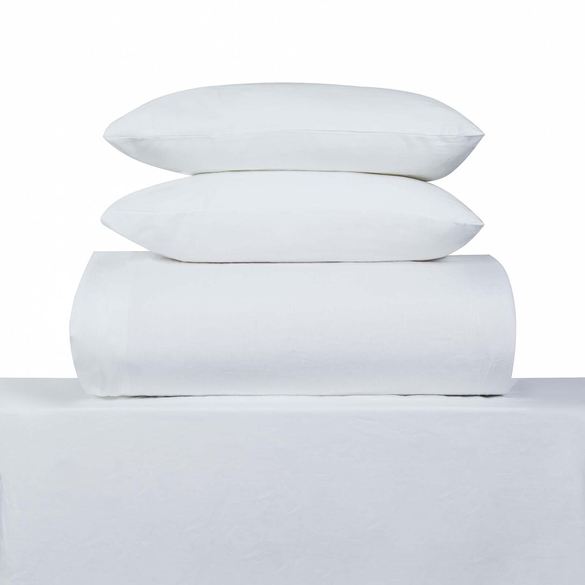 JUEGO DE SABANAS - 2 PLAZAS LINO BLANCO PURE 