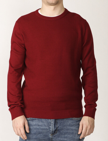 470987 SWEATER HARRINGTON LABEL Rojo Oscuro