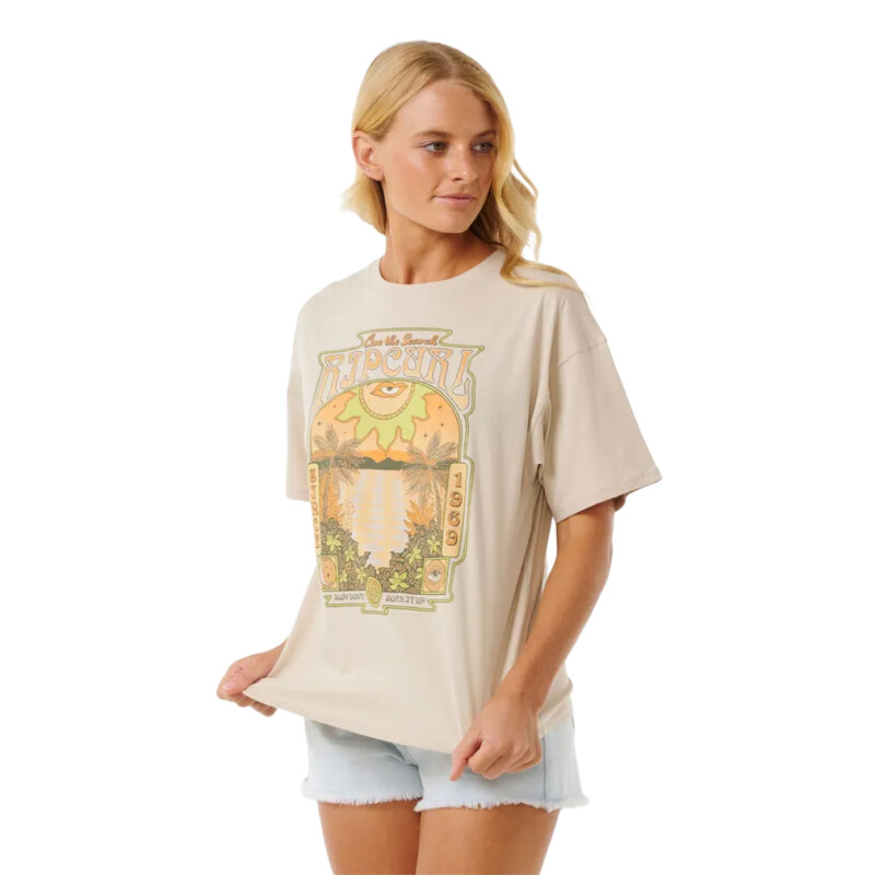 Remera Rip Curl Slow Down Heritage Tee - Beige Remera Rip Curl Slow Down Heritage Tee - Beige