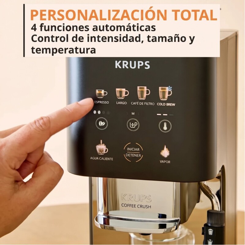 Cafetera Krups Coffee Crush Experience | Molinillo y Espumador de Leche Cafetera Krups Coffee Crush Experience | Molinillo y Espumador de Leche