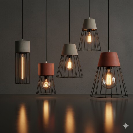 Colgante Jaula negra y cemento Terracota Cilindrica 12*30cm Colgante Jaula negra y cemento Terracota Cilindrica 12*30cm