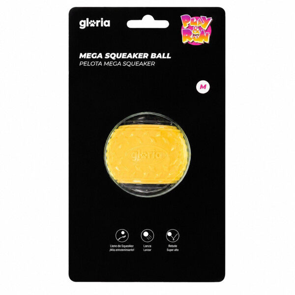PLAY AND RUN PELOTA MEGA SQUEAKER L 8.89cm AMARILLA/GRIS PLAY AND RUN PELOTA MEGA SQUEAKER L 8.89cm AMARILLA/GRIS