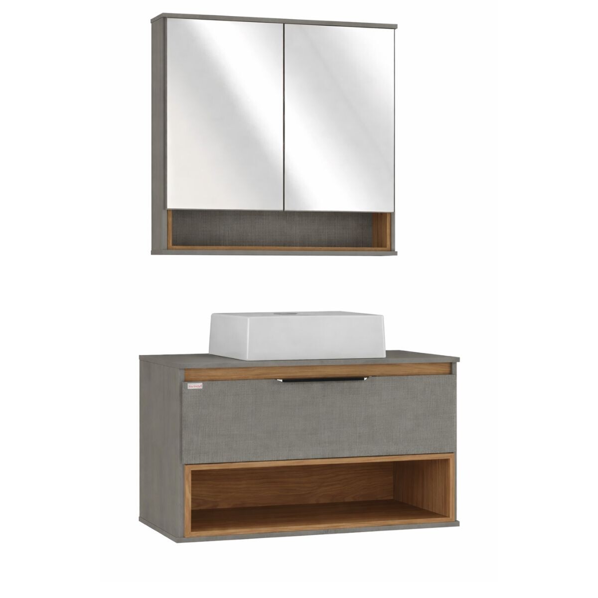 Mueble De Baño Isadora 78cm Grigio Catedral Botiquín Mariana Grigio Con Catedral 65cm 