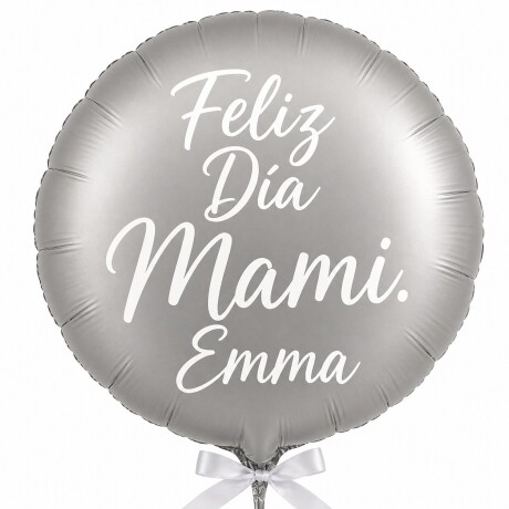 Globo helio con mensaje personalizad redondo gris mate