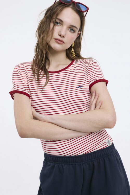 Remera Baby Rayas Rojo