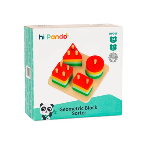 Encastre Geometrico Madera Hi Pando 16 Pcs Encastre Geometrico Madera Hi Pando 16 Pcs