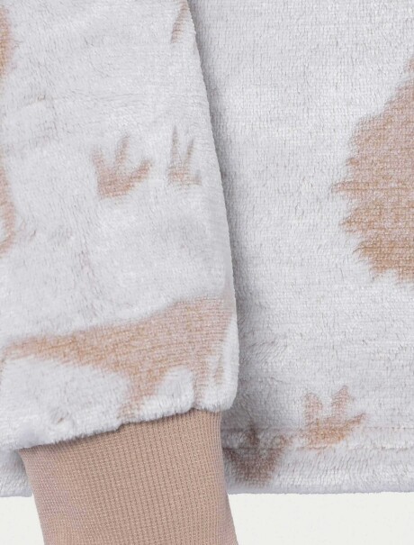 PIJAMA INFANTIL DE FORRO POLAR ESTAMPADO BEIGE