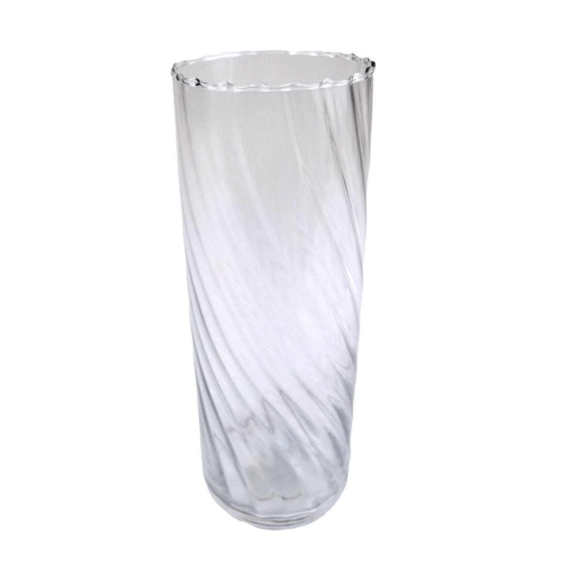 FLORERO VIDRIO LABRADO CILINDRICO 