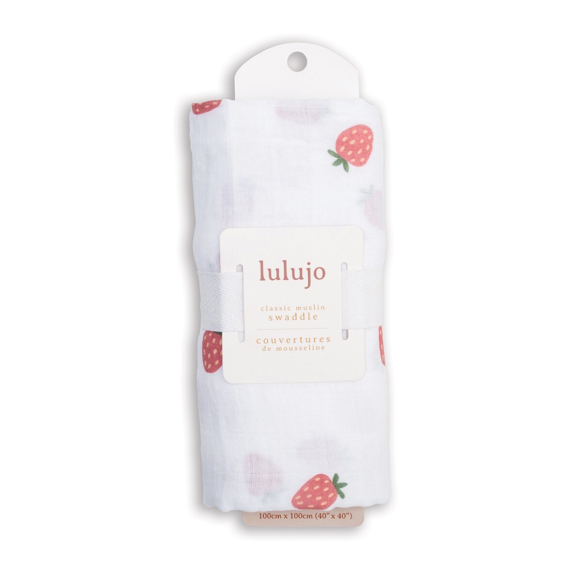 LJ4 - Manta Muselina Lulujo 100x100 Strawberries Lulujo 