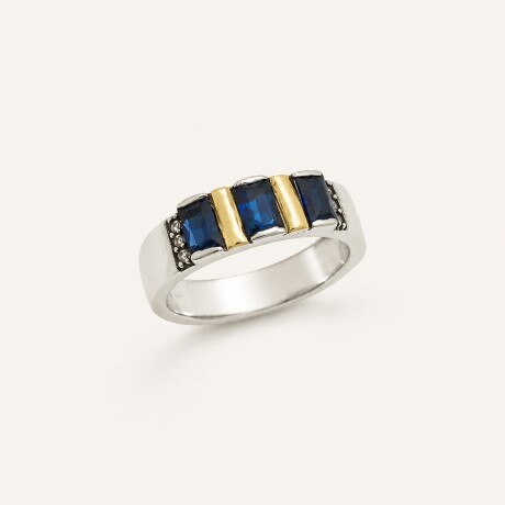 Anillo Renée Blue - Plata y Oro Anillo Renée Blue - Plata y Oro
