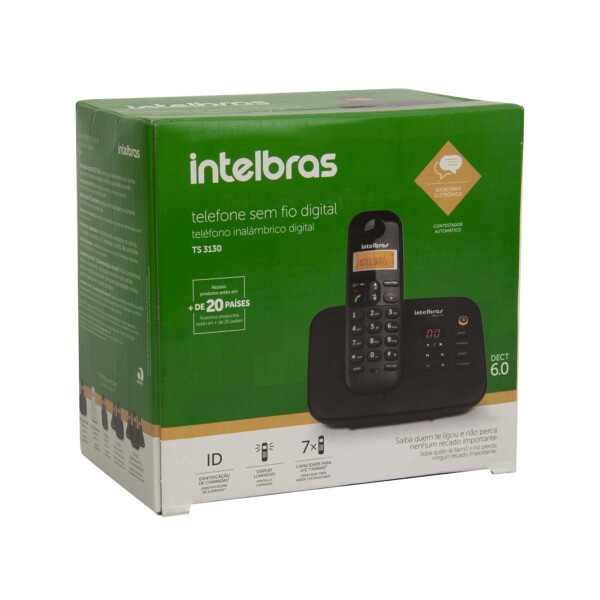 Teléfono Inalámbrico Intelbras Ts 3130 Contestador TELEFONO INTELBRAS TS3130 CONTESTADOR BK